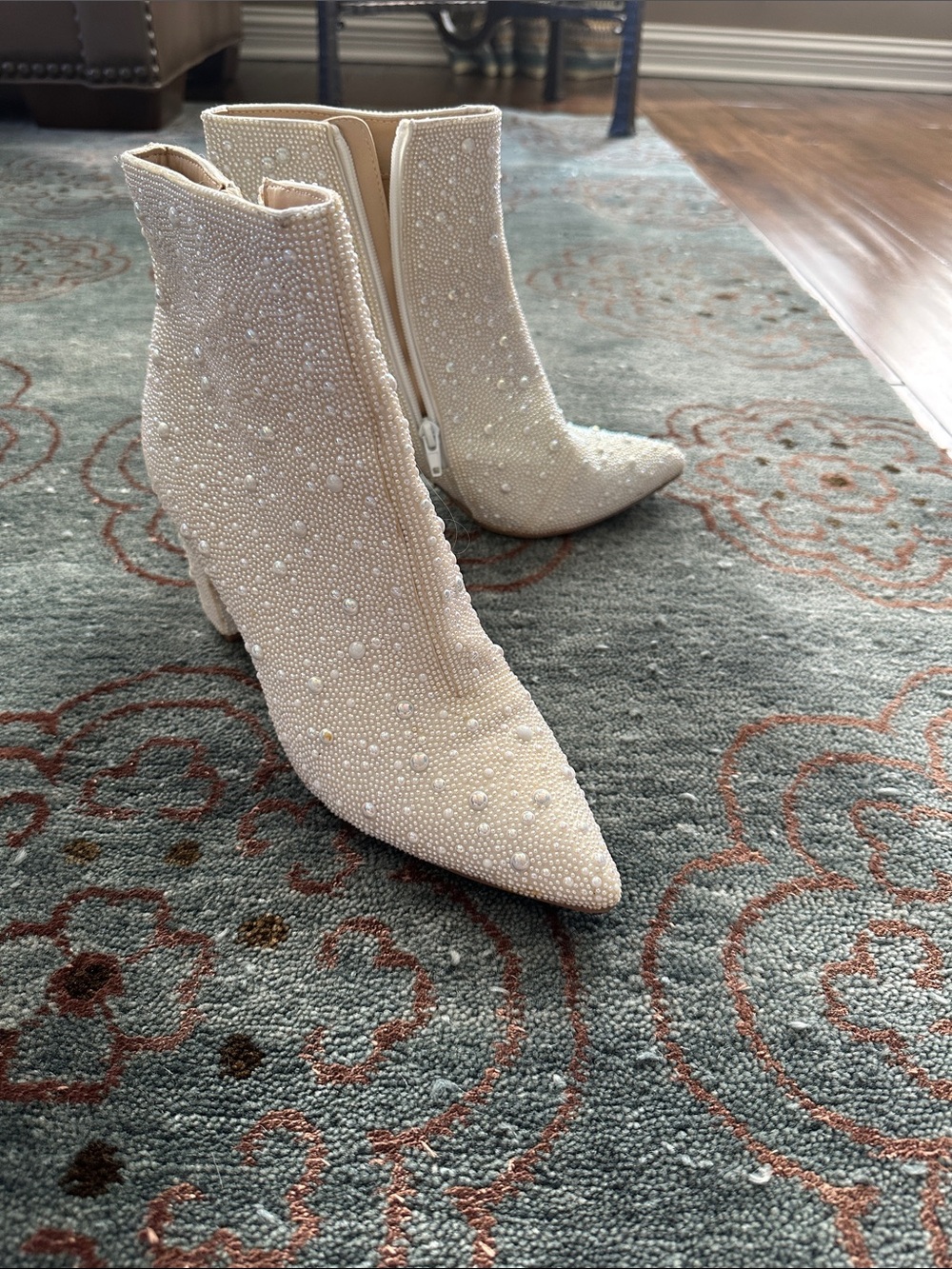 Betsey Johnson Cady Pearl Ankle Boots